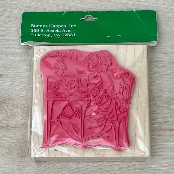 Vintage Stamps Happen Inc Wood-mounted 4x4 "A Note From" Retired Rubber Stamp - Picture 2 of 12